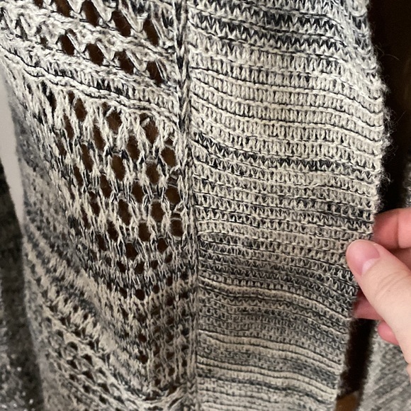 Paper Crane cotton blend open knit marled longline hooded cardigan size M - Picture 8 of 13